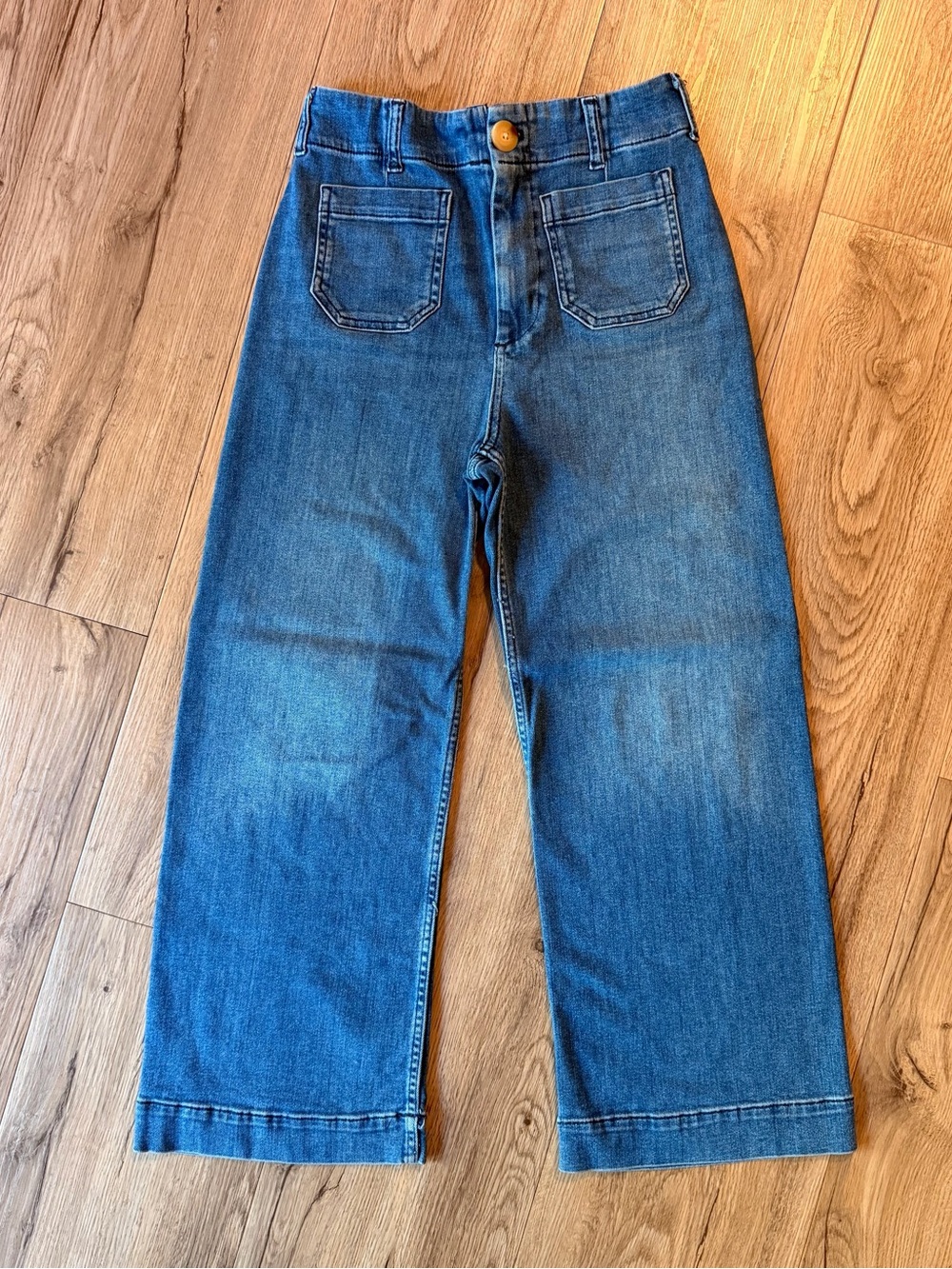 Anthropologie Maeve Colette High-Rise Wide-Leg Cropped Jeans Women’s 27